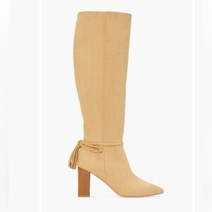 JustFab x Ayesha Curry Ruby Tassel Heeled Tall Boots 👢 Size 8